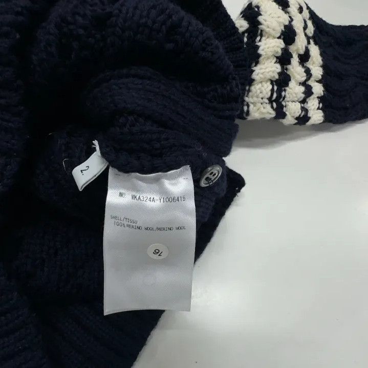 Thom Browne Thom Browne Navy Wool Sweater with Four Stripes Size US M / EU 48-50 / 2 - 4 Thumbnail