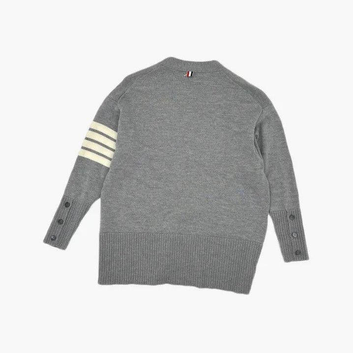 Thom Browne Thom Browne Gray Striped Wool Cardigan Size US S / EU 44-46 / 1 - 3 Thumbnail