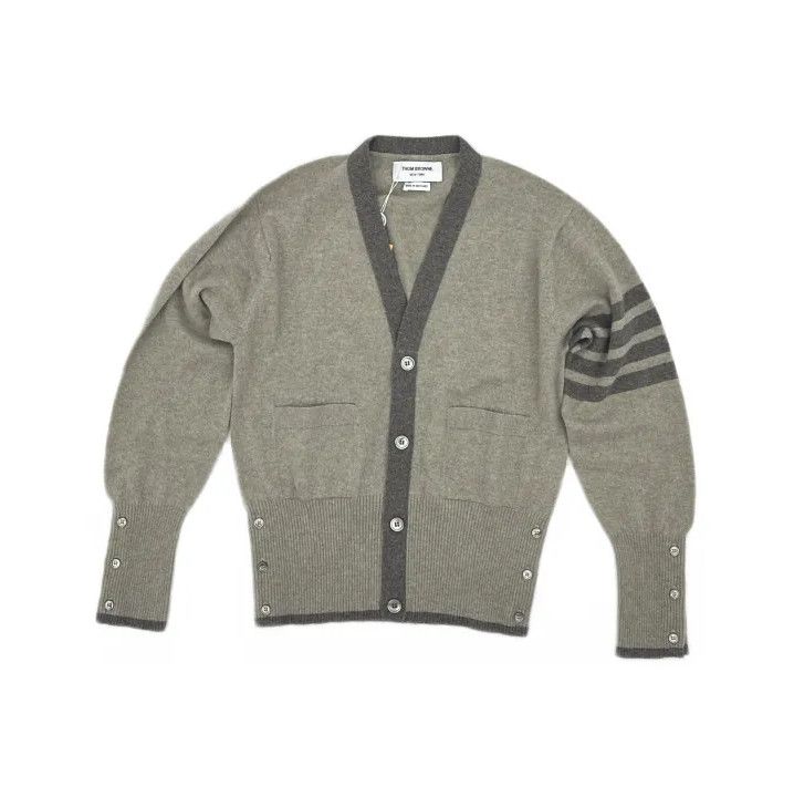 Thom Browne Thom Browne Gray Stripe Knitted Cardigan Size US S / EU 44-46 / 1 - 2 Thumbnail