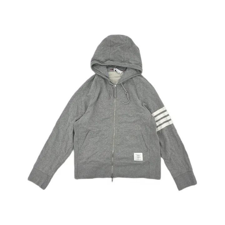 Thom Browne Thom Browne Gray Classic Hooded Sweatshirt Size US M / EU 48-50 / 2 - 2 Thumbnail
