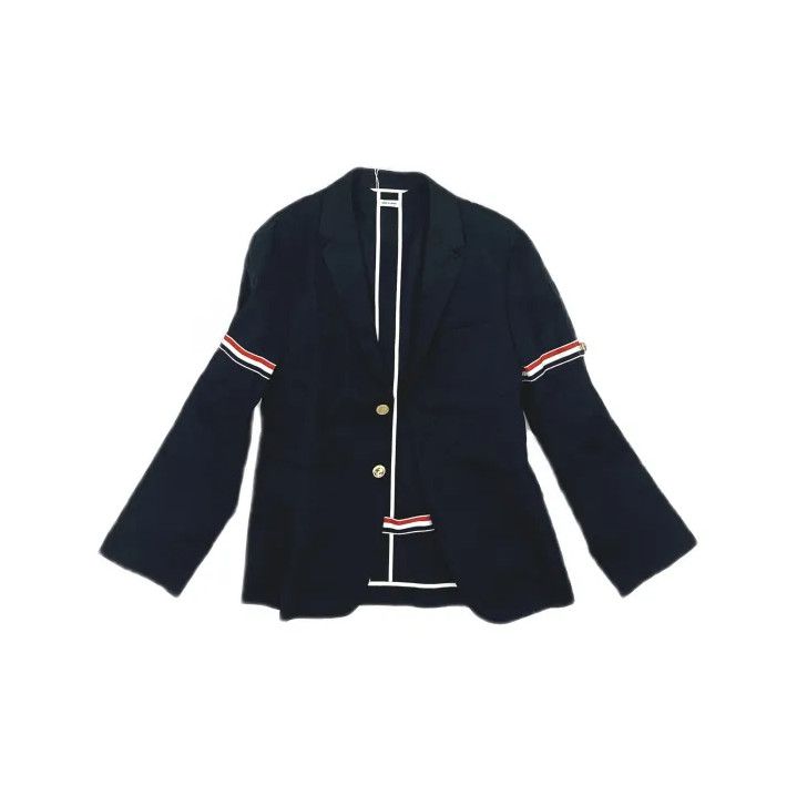 Thom Browne Thom Browne Navy Blue Lightweight Suit Jacket Size US M / EU 48-50 / 2 - 2 Thumbnail