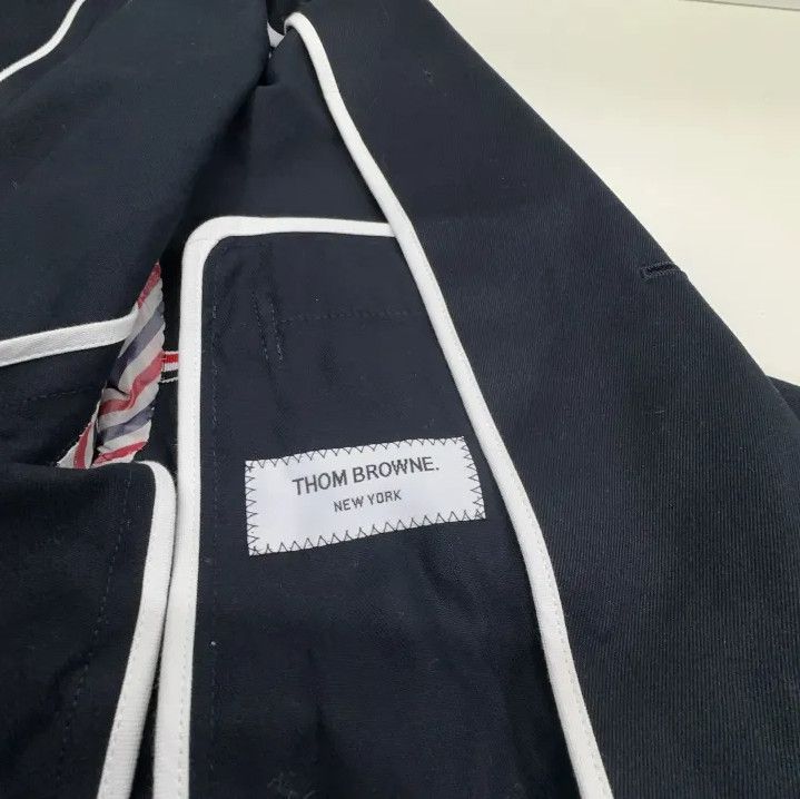 Thom Browne Thom Browne Navy Blue Lightweight Suit Jacket Size US M / EU 48-50 / 2 - 7 Thumbnail