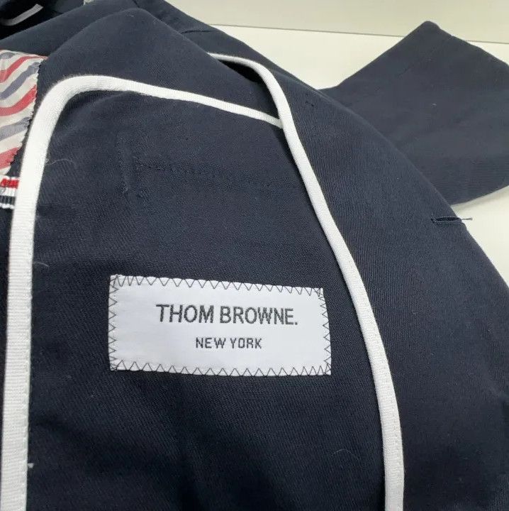 Thom Browne Thom Browne Navy Blue Breathable Suit Jacket Size US S / EU 44-46 / 1 - 5 Thumbnail