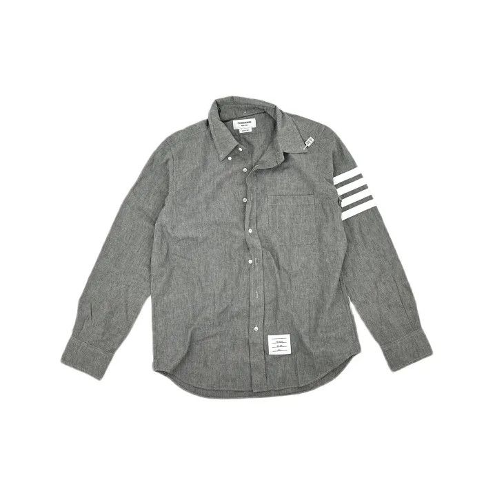 Thom Browne Thom Browne Gray Long Sleeve Shirt Size US M / EU 48-50 / 2 - 2 Thumbnail