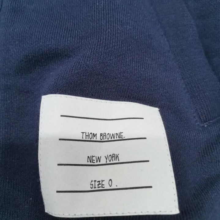 Thom Browne Thom Browne Classic Navy Hoodie with Striped Sleeve Size US M / EU 48-50 / 2 - 2 Thumbnail