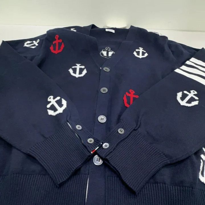 Thom Browne Thom Browne SS23 Anchored Knit Cardigan for Men Size US L / EU 52-54 / 3 - 11 Thumbnail
