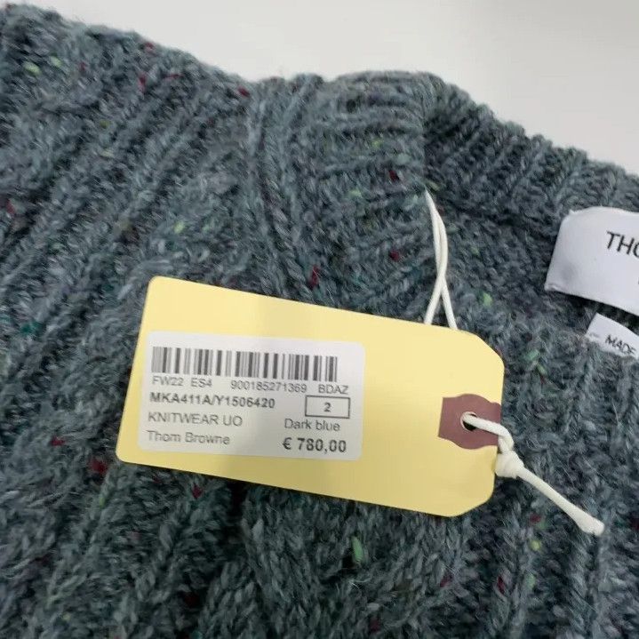 Thom Browne Thom Browne Blue Striped Wool Sweater for Men Size US S / EU 44-46 / 1 - 7 Thumbnail