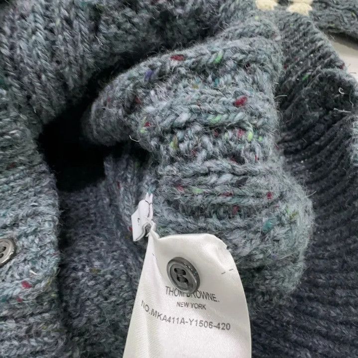 Thom Browne Thom Browne Blue Striped Wool Sweater for Men Size US S / EU 44-46 / 1 - 4 Thumbnail