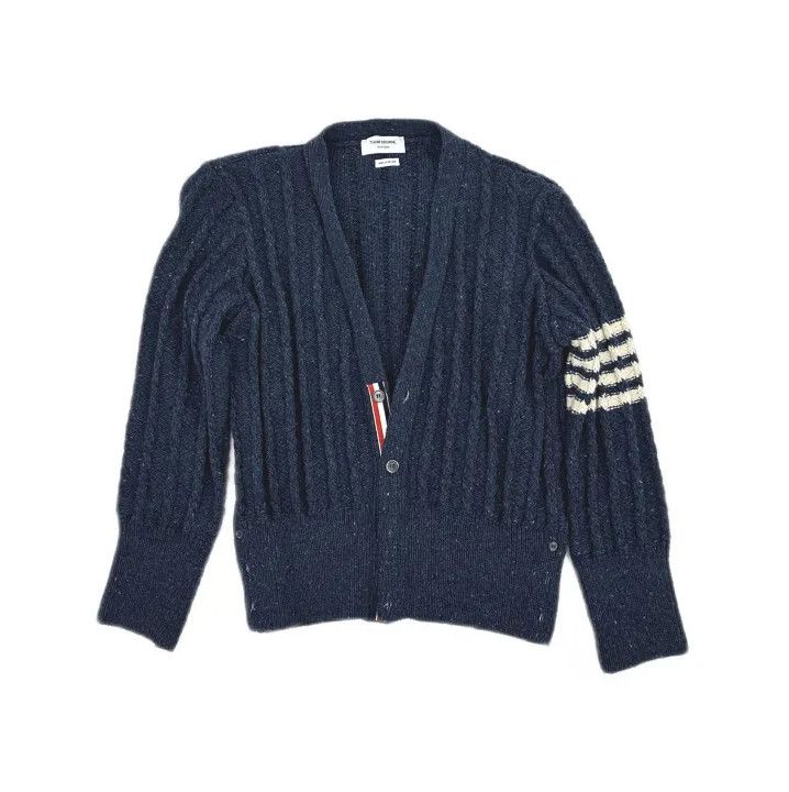 Thom Browne Thom Browne Classic Navy Long Sleeve Sweater Size US XL / EU 56 / 4 - 2 Thumbnail