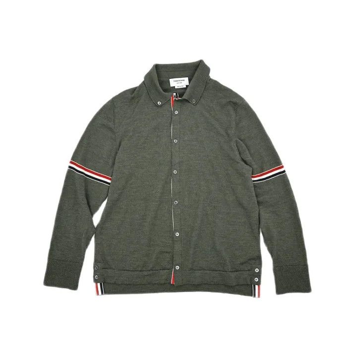Thom Browne Thom Browne Green Striped Long Sleeve Knitted Shirt Size US S / EU 44-46 / 1 - 2 Thumbnail