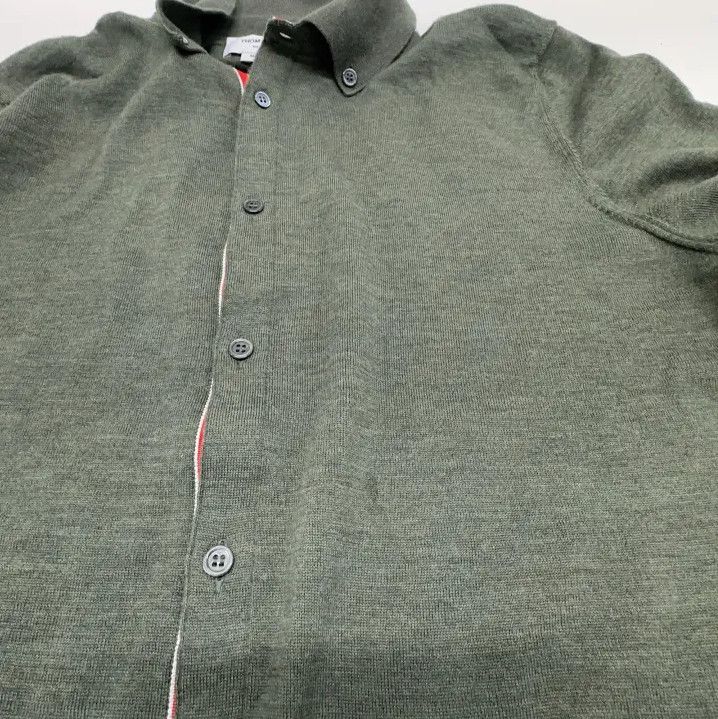 Thom Browne Thom Browne Green Striped Long Sleeve Knitted Shirt Size US S / EU 44-46 / 1 - 6 Thumbnail