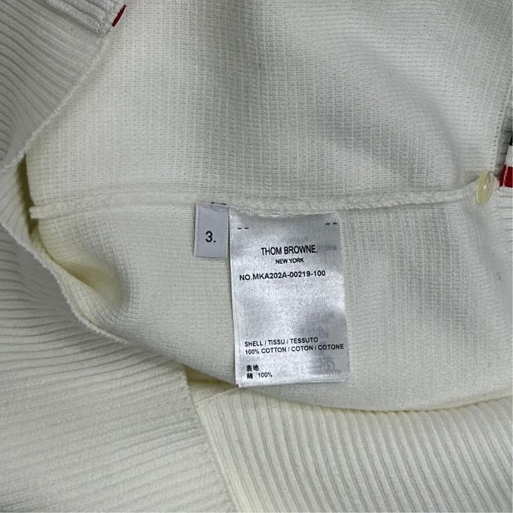 Thom Browne Thom Browne White Striped Knit Pullover Sweater Size US M / EU 48-50 / 2 - 3 Thumbnail