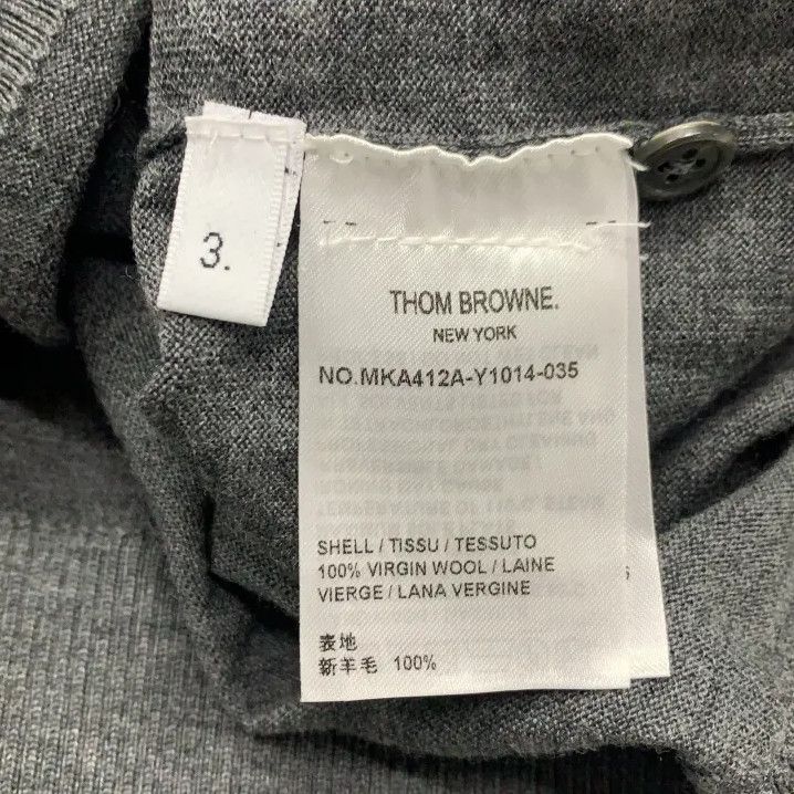 Thom Browne Thom Browne Gray Long Sleeve Wool Sweater Size US M / EU 48-50 / 2 - 2 Thumbnail