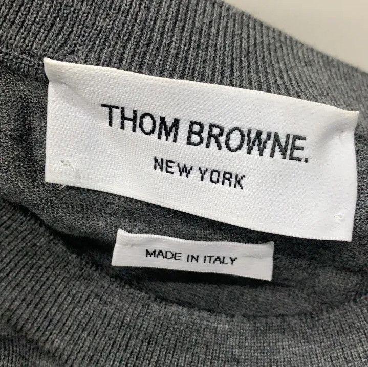 Thom Browne Thom Browne Gray Long Sleeve Wool Sweater Size US M / EU 48-50 / 2 - 3 Thumbnail