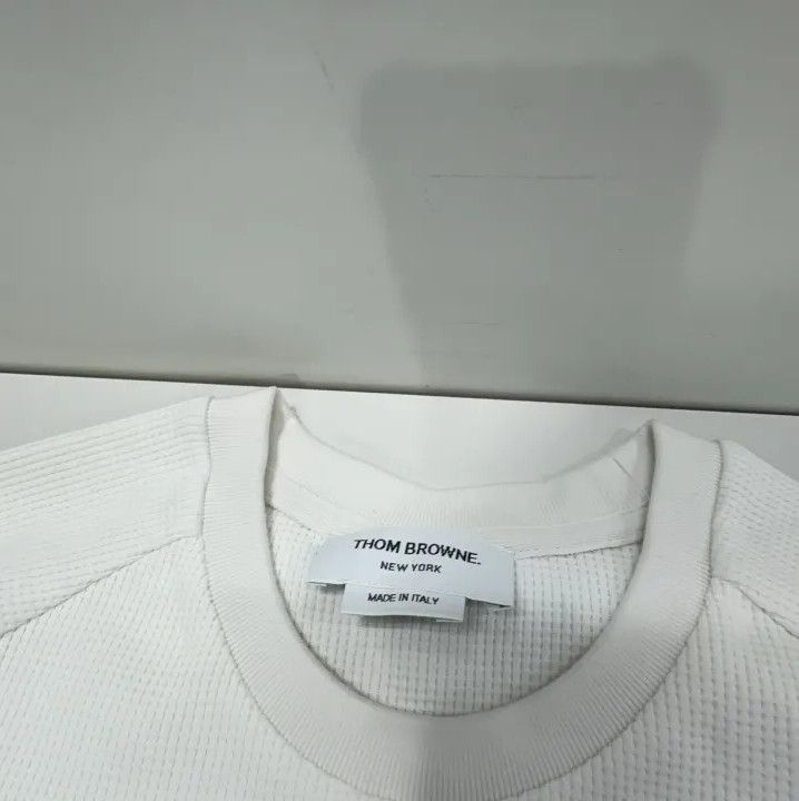 Thom Browne Thom Browne Classic Waffle Knit Long Sleeve Sweatshirt Size US S / EU 44-46 / 1 - 6 Thumbnail