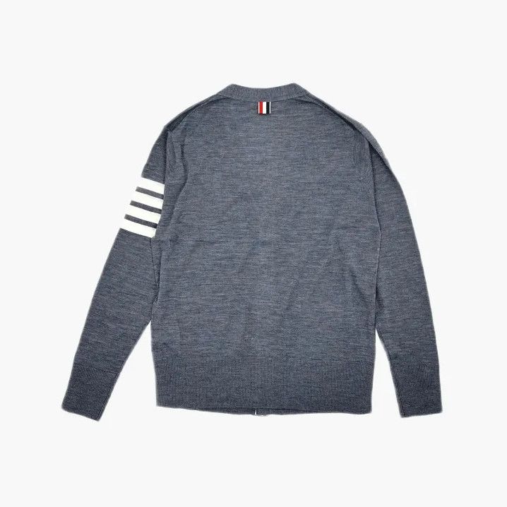 Thom Browne Thom Browne Gray V-Neck Wool Cardigan Sweater Size US M / EU 48-50 / 2 - 3 Thumbnail