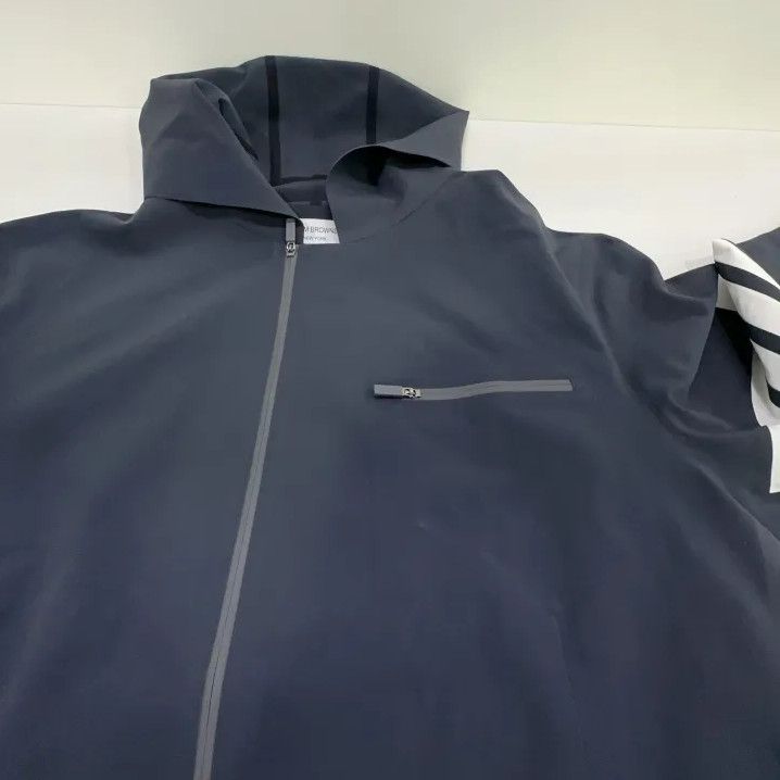 Thom Browne Thom Browne Striped Zip-Up Hooded Jacket for Men Size US S / EU 44-46 / 1 - 7 Thumbnail