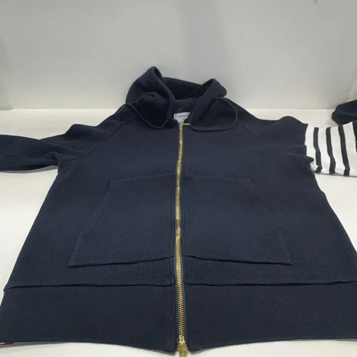 Thom Browne Thom Browne Classic Navy Blue Hoodie with Stripes Size US L / EU 52-54 / 3 - 11 Thumbnail