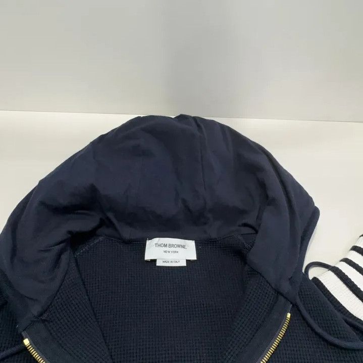 Thom Browne Thom Browne Classic Navy Blue Hoodie with Stripes Size US L / EU 52-54 / 3 - 7 Thumbnail