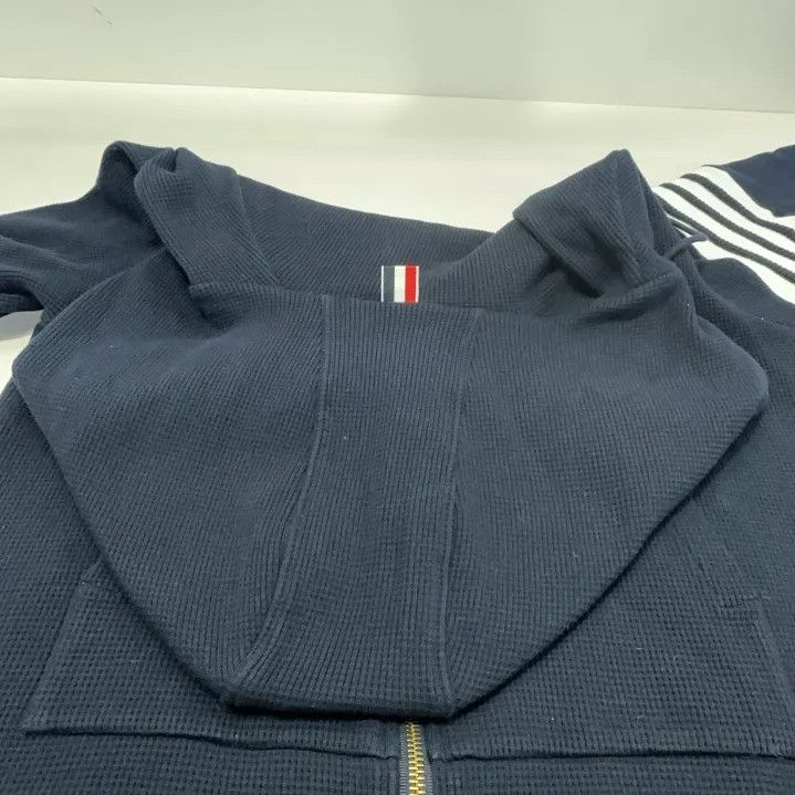 Thom Browne Thom Browne Classic Navy Blue Hoodie with Stripes Size US L / EU 52-54 / 3 - 10 Thumbnail