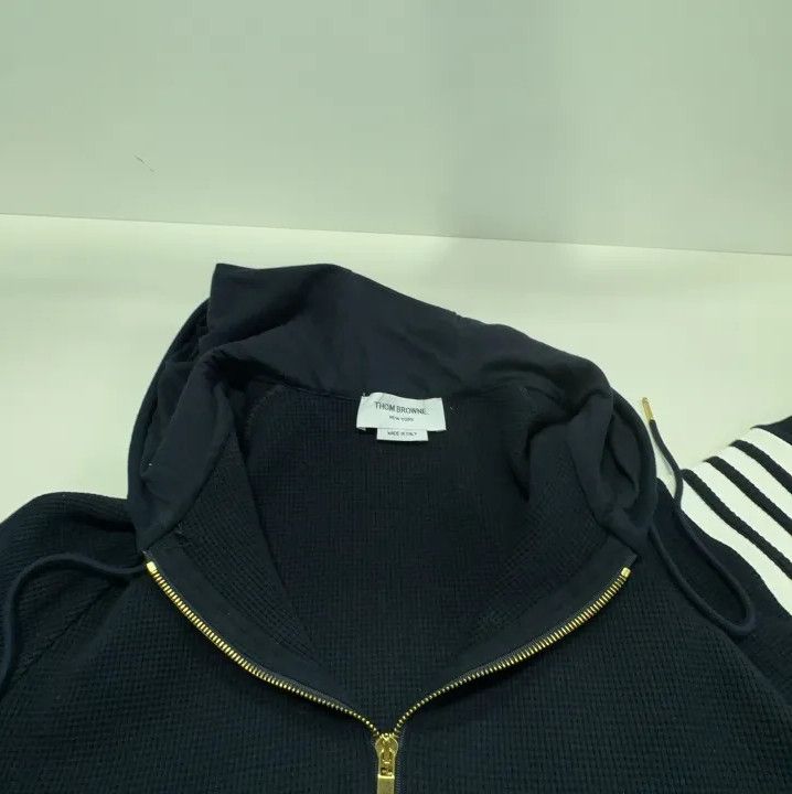 Thom Browne Thom Browne Classic Navy Blue Hoodie with Stripes Size US L / EU 52-54 / 3 - 6 Thumbnail
