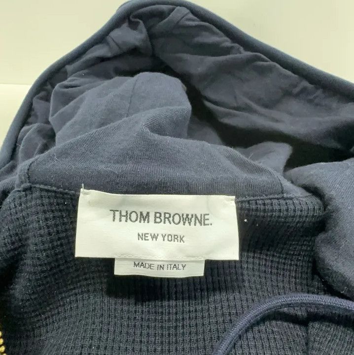 Thom Browne Thom Browne Classic Navy Blue Hoodie with Stripes Size US L / EU 52-54 / 3 - 5 Thumbnail