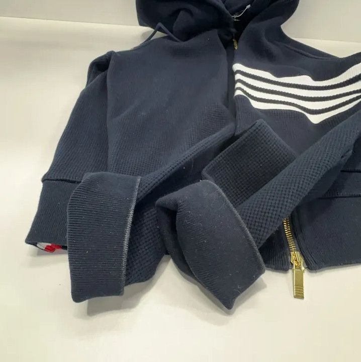 Thom Browne Thom Browne Classic Navy Blue Hoodie with Stripes Size US L / EU 52-54 / 3 - 14 Thumbnail