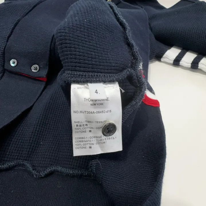 Thom Browne Thom Browne Classic Navy Blue Hoodie with Stripes Size US L / EU 52-54 / 3 - 4 Thumbnail