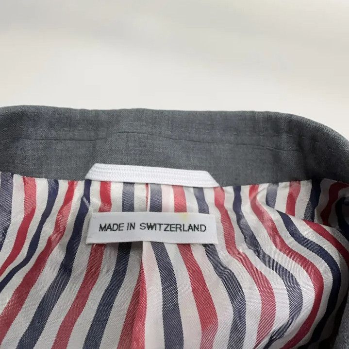 Thom Browne Thom Browne Grey Wool Blazer with Stripes Size US M / EU 48-50 / 2 - 7 Thumbnail