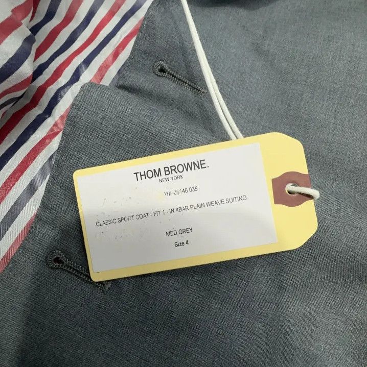 Thom Browne Thom Browne Grey Wool Blazer with Stripes Size US M / EU 48-50 / 2 - 4 Thumbnail