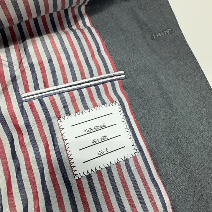 Thom Browne Thom Browne Grey Wool Blazer with Stripes Size US M / EU 48-50 / 2 - 6 Thumbnail