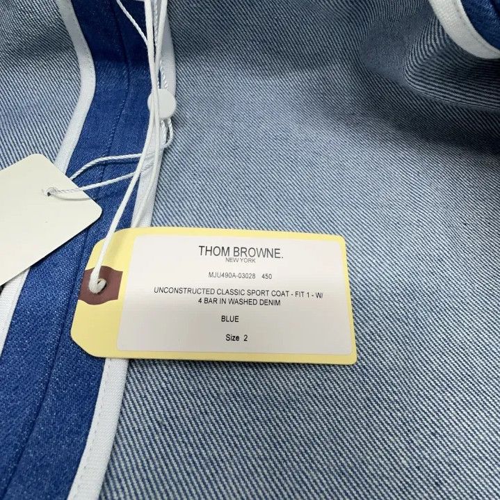 Thom Browne Thom Browne Blue Single Button Blazer for Men Size US S / EU 44-46 / 1 - 5 Thumbnail