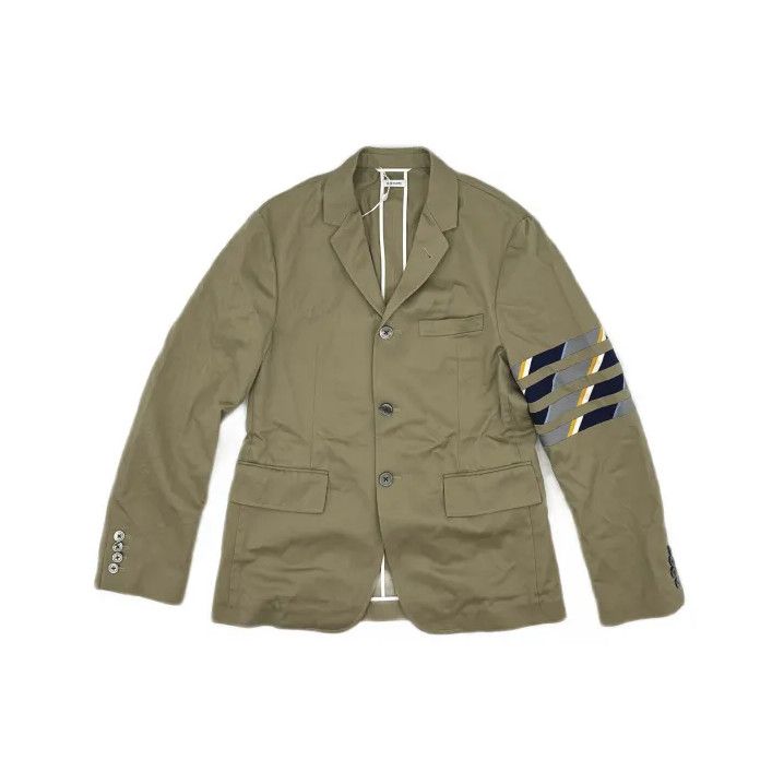 Thom Browne Thom Browne Beige V-Neck Long Sleeve Blazer Size US S / EU 44-46 / 1 - 2 Thumbnail