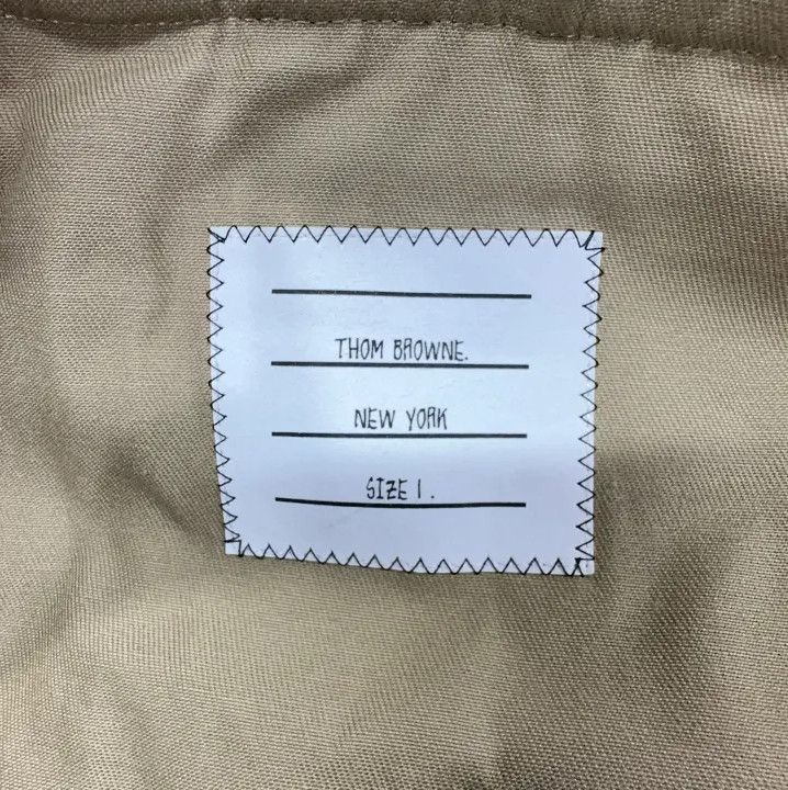 Thom Browne Thom Browne Beige V-Neck Long Sleeve Blazer Size US S / EU 44-46 / 1 - 7 Thumbnail