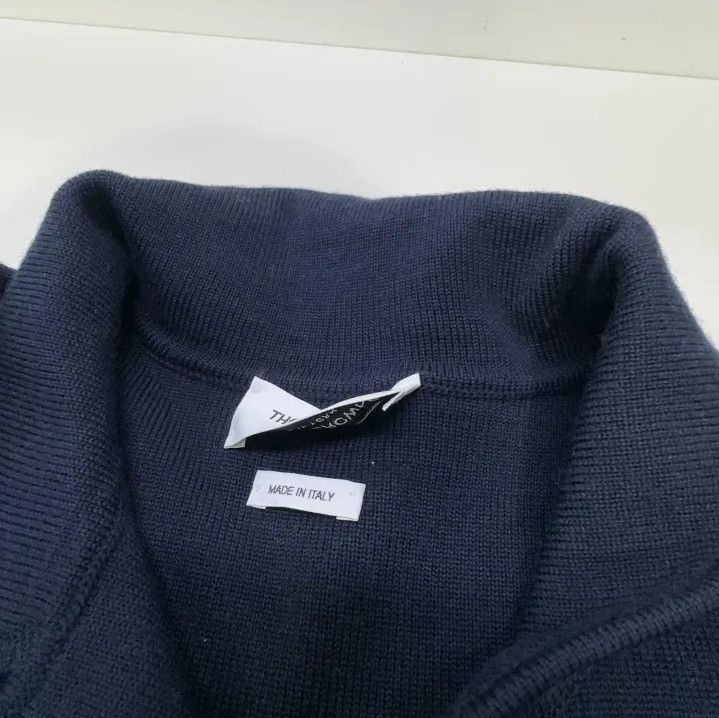 Thom Browne Thom Browne Navy Wool Jacket with Stripes Size US M / EU 48-50 / 2 - 7 Thumbnail