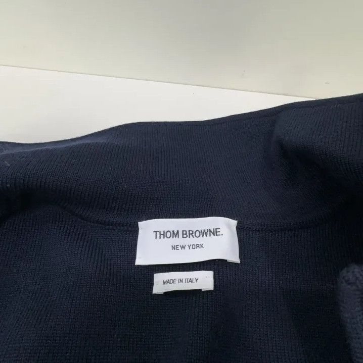Thom Browne Thom Browne Navy Wool Jacket with Stripes Size US M / EU 48-50 / 2 - 4 Thumbnail
