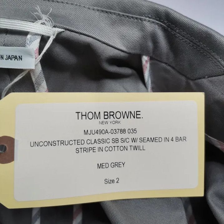 Thom Browne Thom Browne Gray Classic Double-Slit Suit Jacket Size US S / EU 44-46 / 1 - 5 Thumbnail