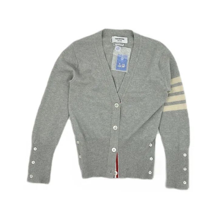 Thom Browne Casual Gray Knitted Cardigan