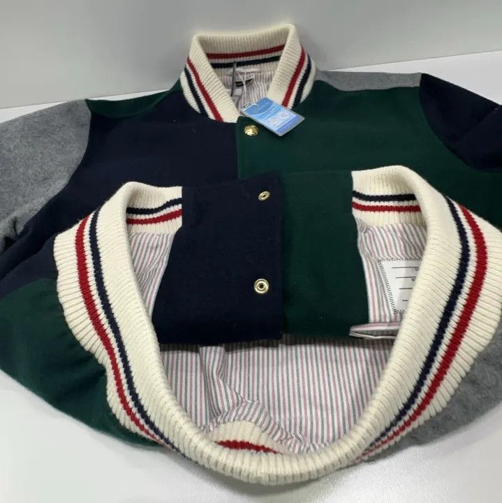 Thom Browne Thom Browne Color Block Knit Jacket for Men Size US S / EU 44-46 / 1 - 10 Thumbnail