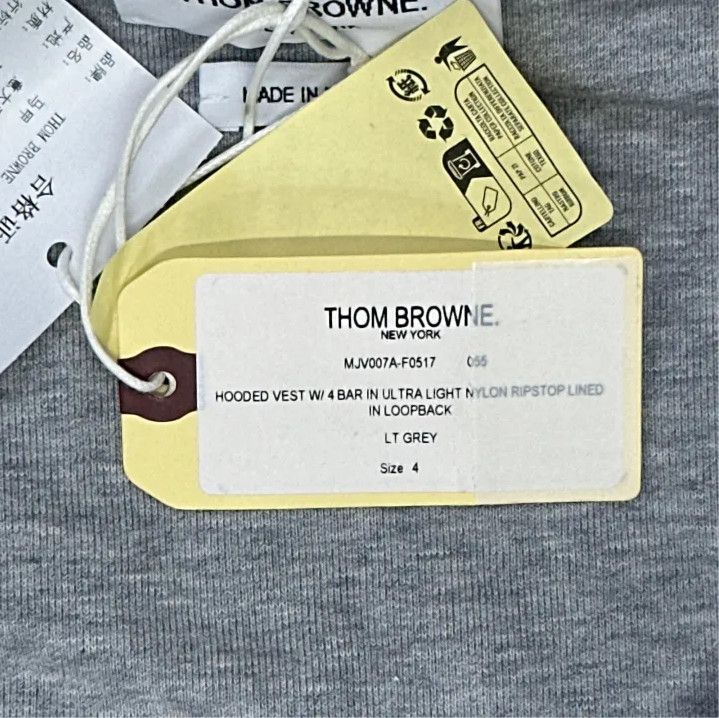 Thom Browne Thom Browne Gray Hooded Zip Vest for Men Size US S / EU 44-46 / 1 - 3 Thumbnail