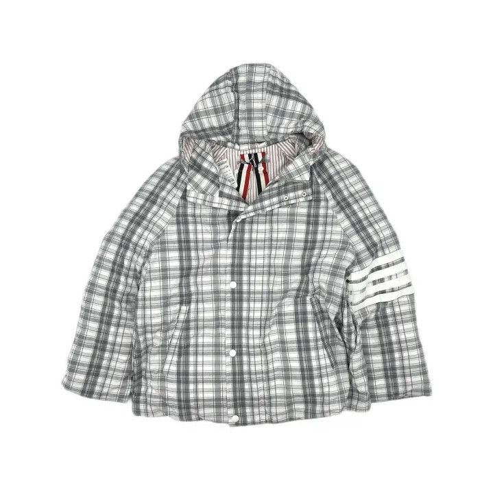 Thom Browne Thom Browne Gray Plaid Short-Length Down Jacket Size US S / EU 44-46 / 1 - 2 Thumbnail