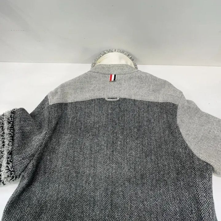 Thom Browne Thom Browne Gray Striped Long Sleeve Jacket Size US M / EU 48-50 / 2 - 15 Thumbnail