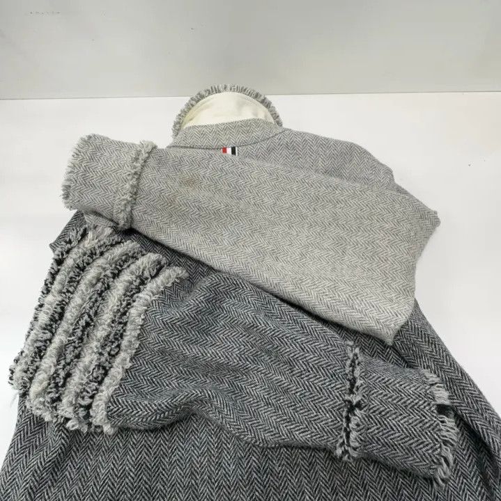 Thom Browne Thom Browne Gray Striped Long Sleeve Jacket Size US M / EU 48-50 / 2 - 14 Thumbnail