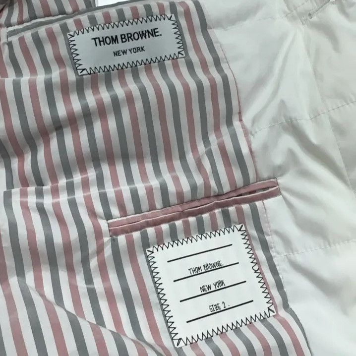 Thom Browne Thom Browne White Down Jacket with Stripes Size US M / EU 48-50 / 2 - 5 Thumbnail