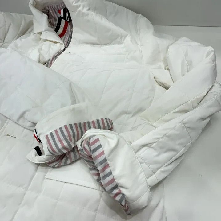 Thom Browne Thom Browne White Down Jacket with Stripes Size US M / EU 48-50 / 2 - 10 Thumbnail