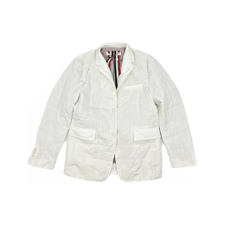 Thom Browne Thom Browne White Down Jacket with Stripes Size US M / EU 48-50 / 2 - 2 Thumbnail