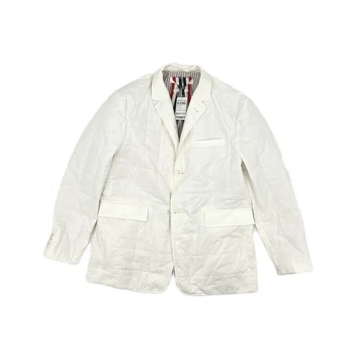 Thom Browne Thom Browne White Padded Blazer with Stripe Detail Size US S / EU 44-46 / 1 - 2 Thumbnail