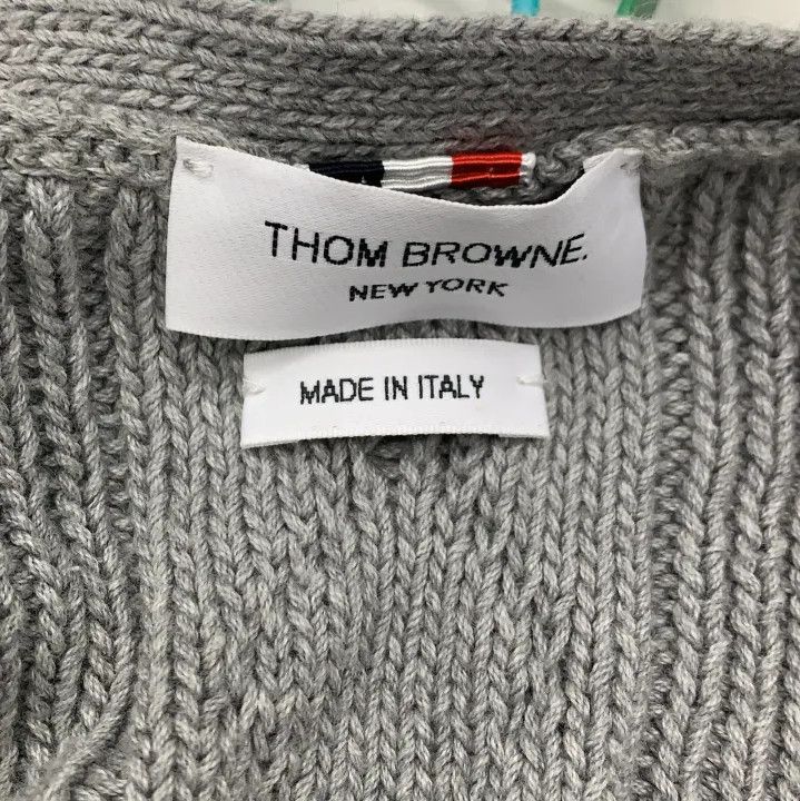Thom Browne Thom Browne Gray Kids' V-Neck Sweater Size US S / EU 44-46 / 1 - 4 Thumbnail
