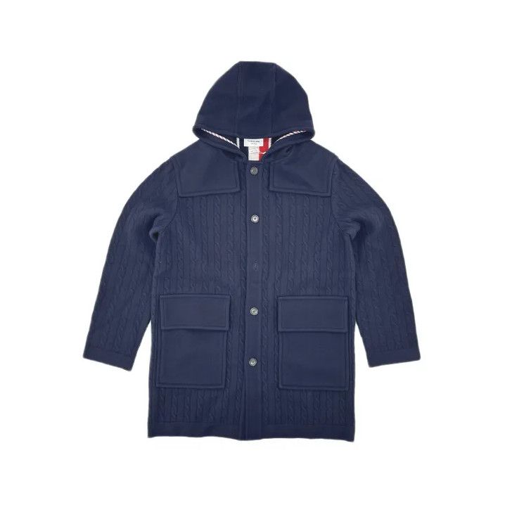 Thom Browne Thom Browne Blue Hooded Long Sleeve Coat Size US L / EU 52-54 / 3 - 2 Thumbnail