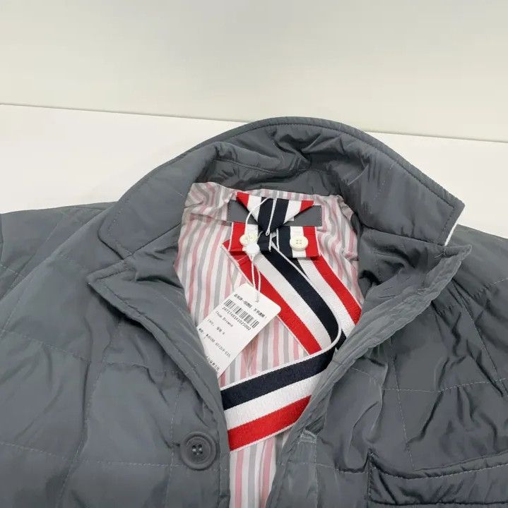 Thom Browne Thom Browne Gray Striped Quilted Jacket Size US XS / EU 42 / 0 - 9 Thumbnail